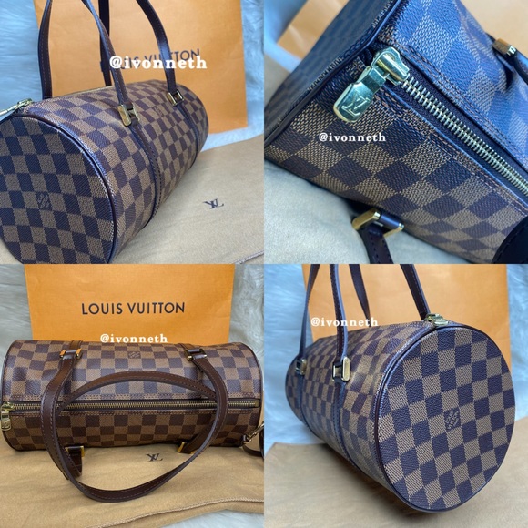 2 BAG SET 2 Louis Vuitton Damier Ebene Papillon 30 Roll Bag and Mini Bag Set - Picture 14 of 15